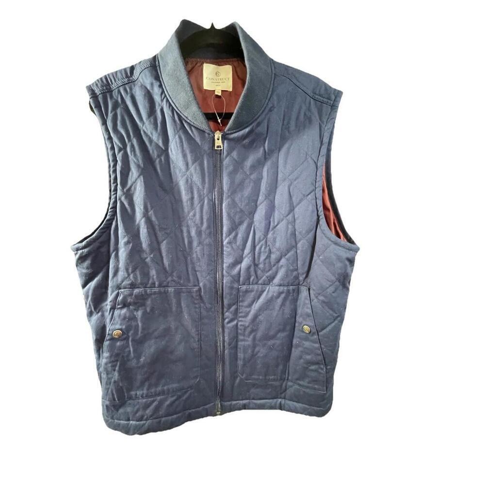NWOT CON.STRUCT Quilted Vest Preppy Outdoors Golf Country Club Sz XL